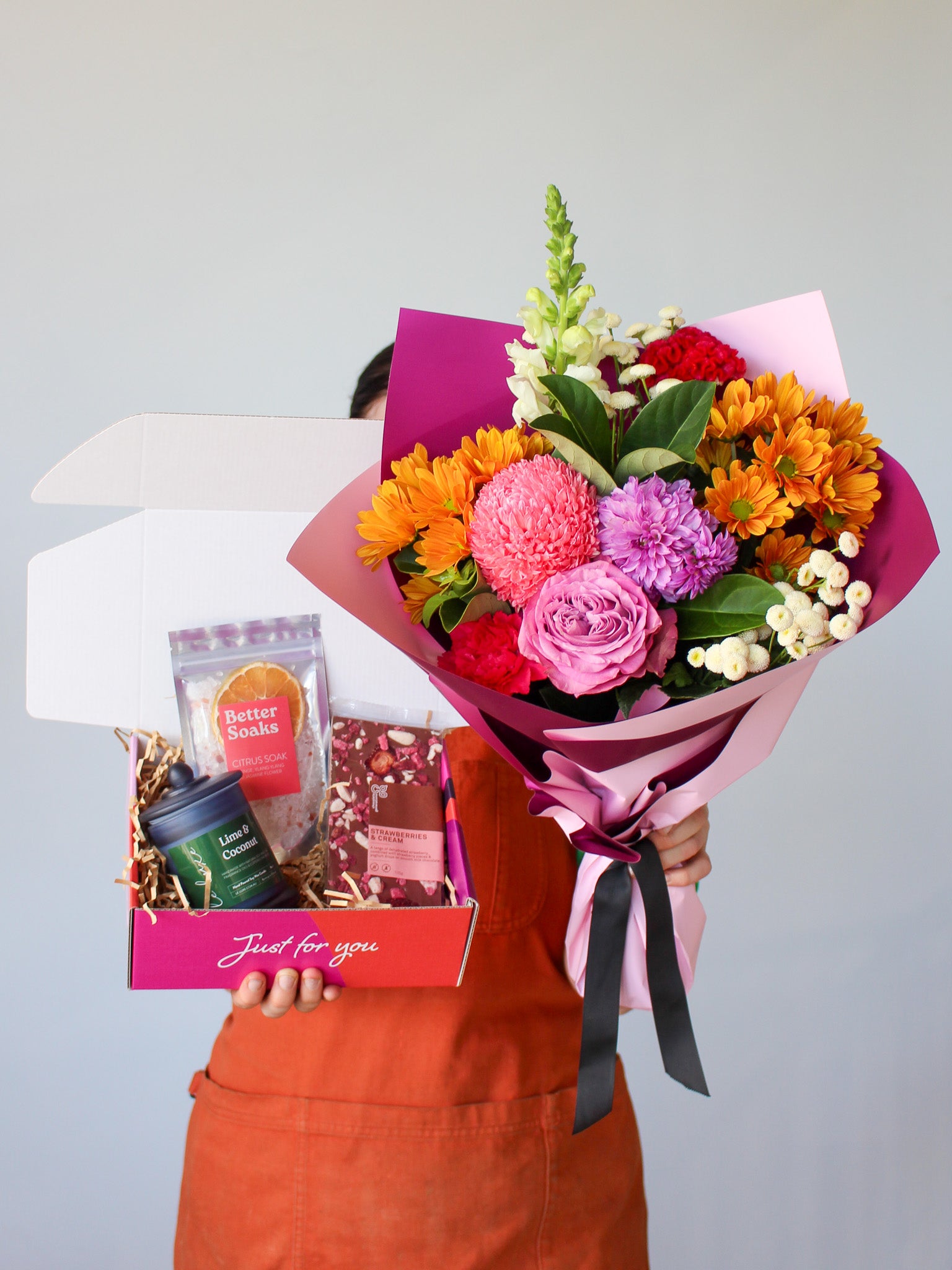 Just for You Box + Flowers Same Day Flower Delivery The Posy Co