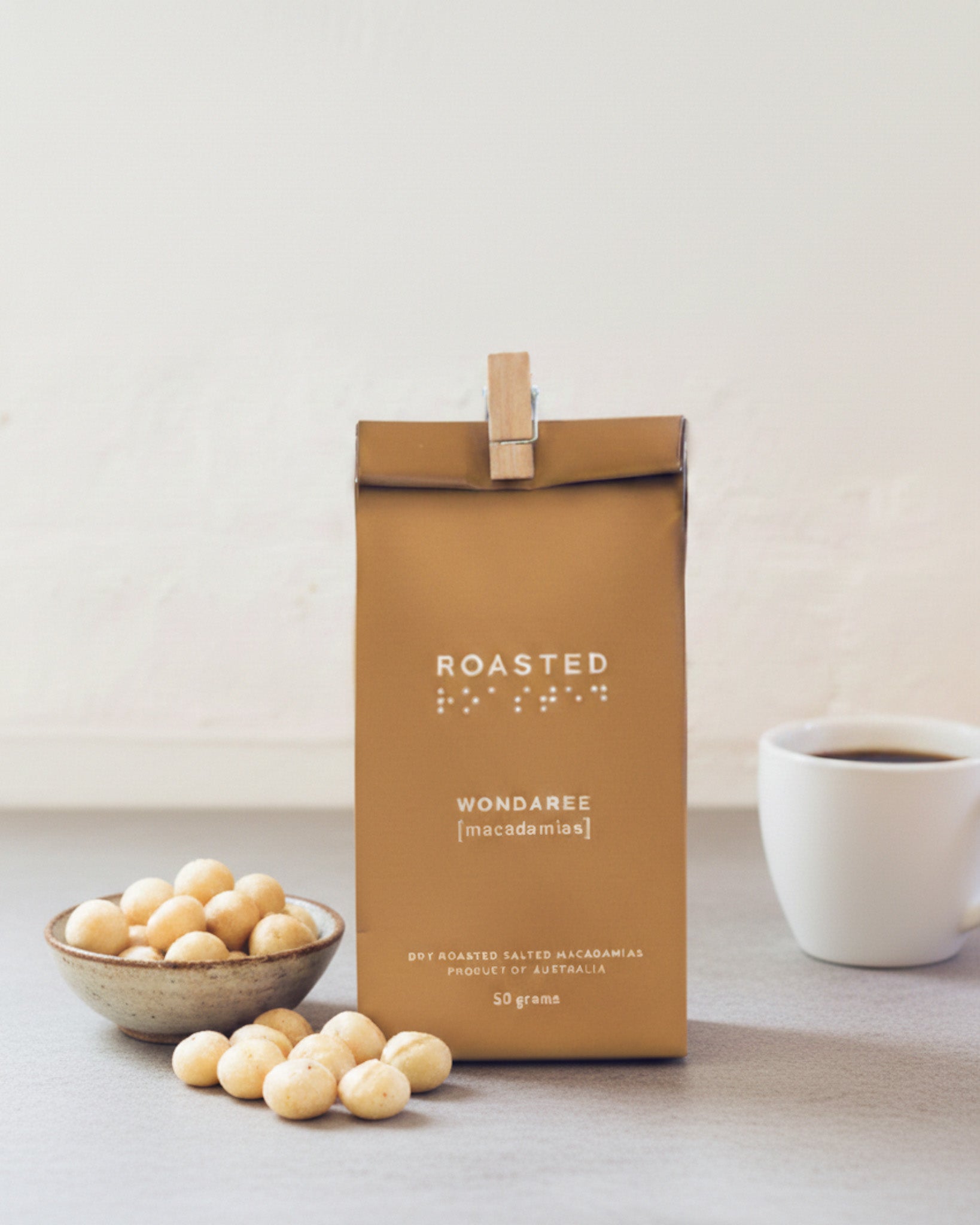 Wondaree Roasted Salted Macadamias - 50g - The Posy Co