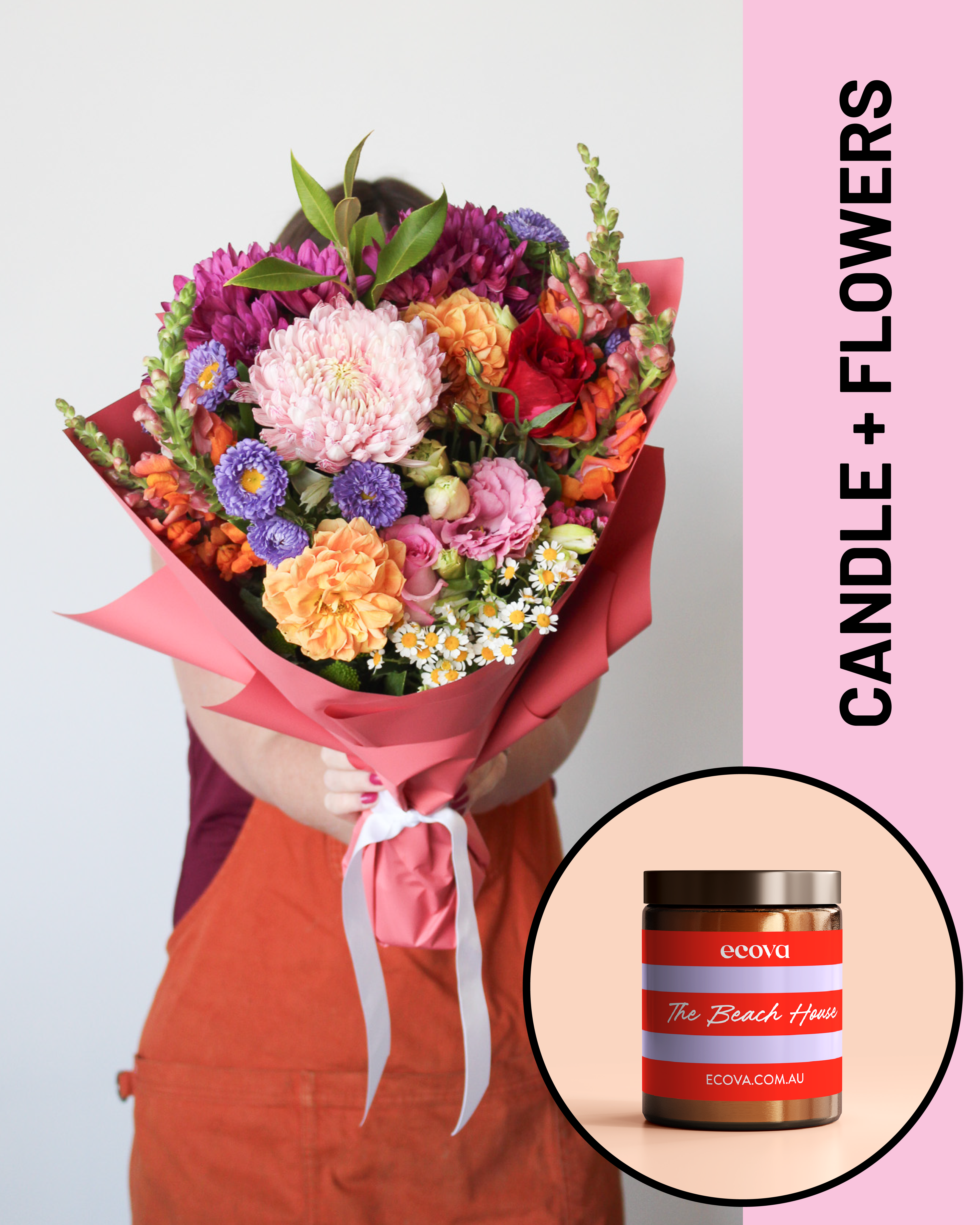 Beach House Candle + Flowers