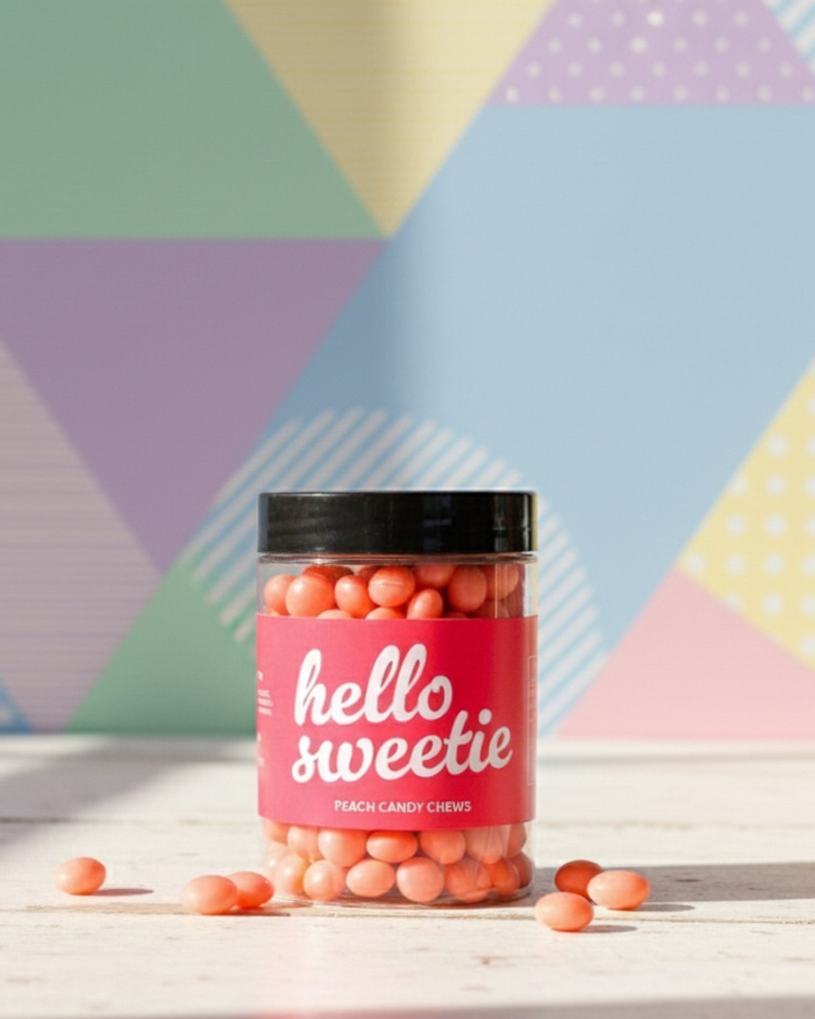 Peach Candy Chews Candy Jar