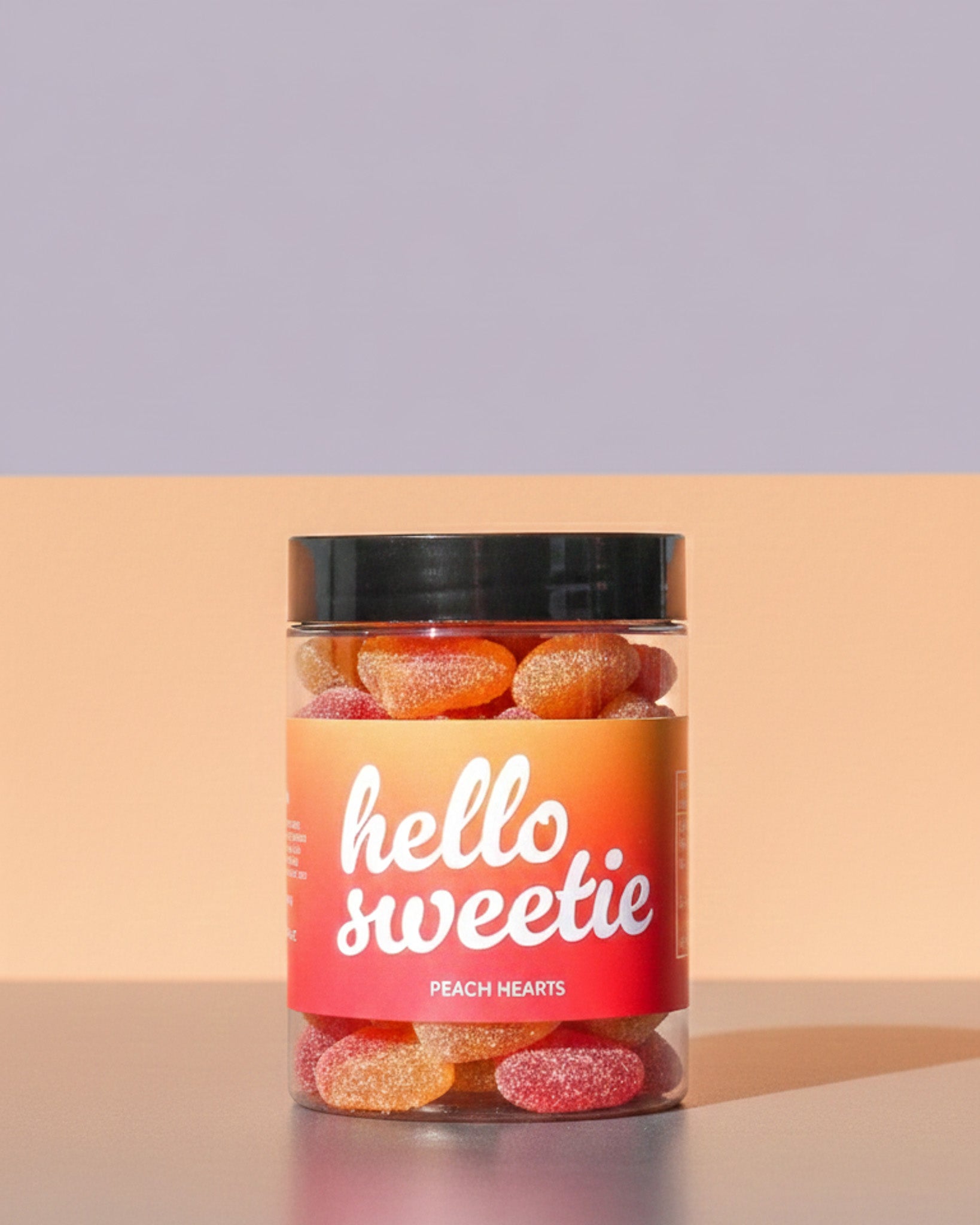 Peach Hearts Candy Jar