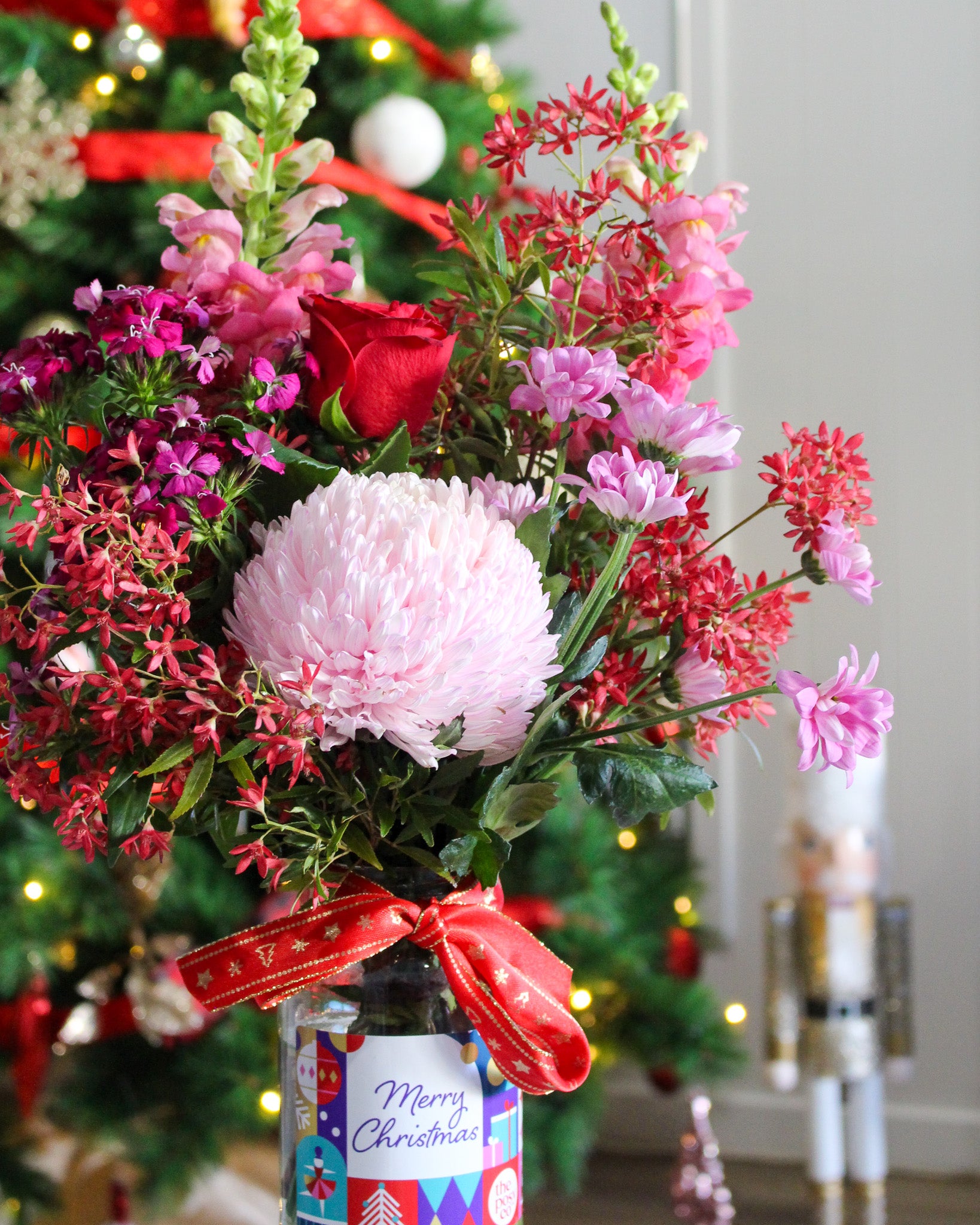 Christmas Flower Jar