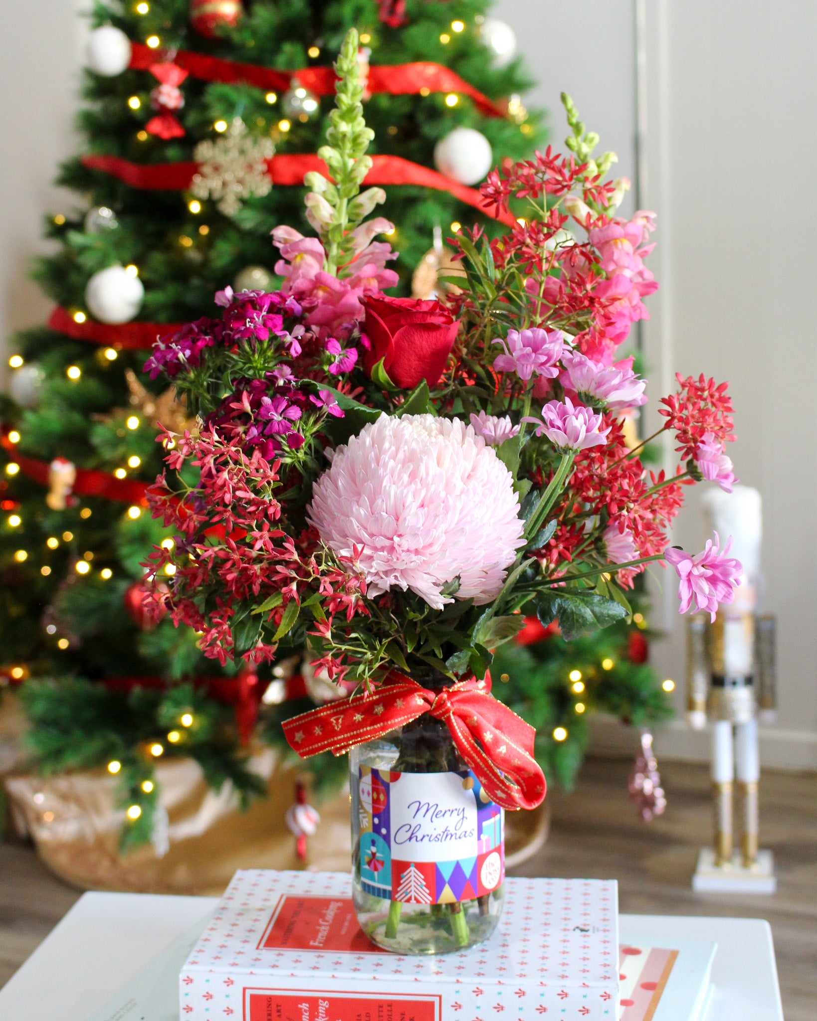 Christmas Flower Jar
