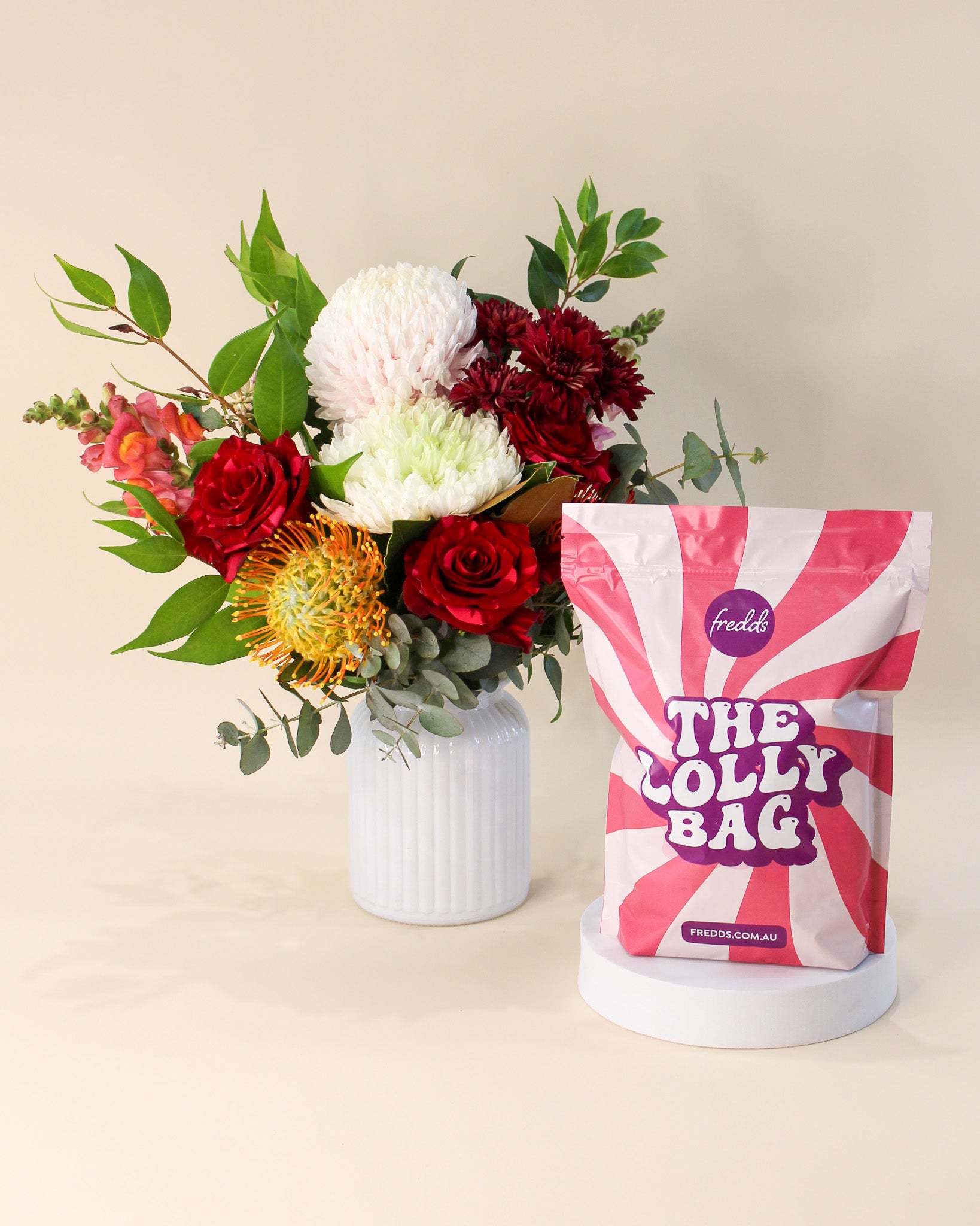 Lolly Gift Bag + Flowers