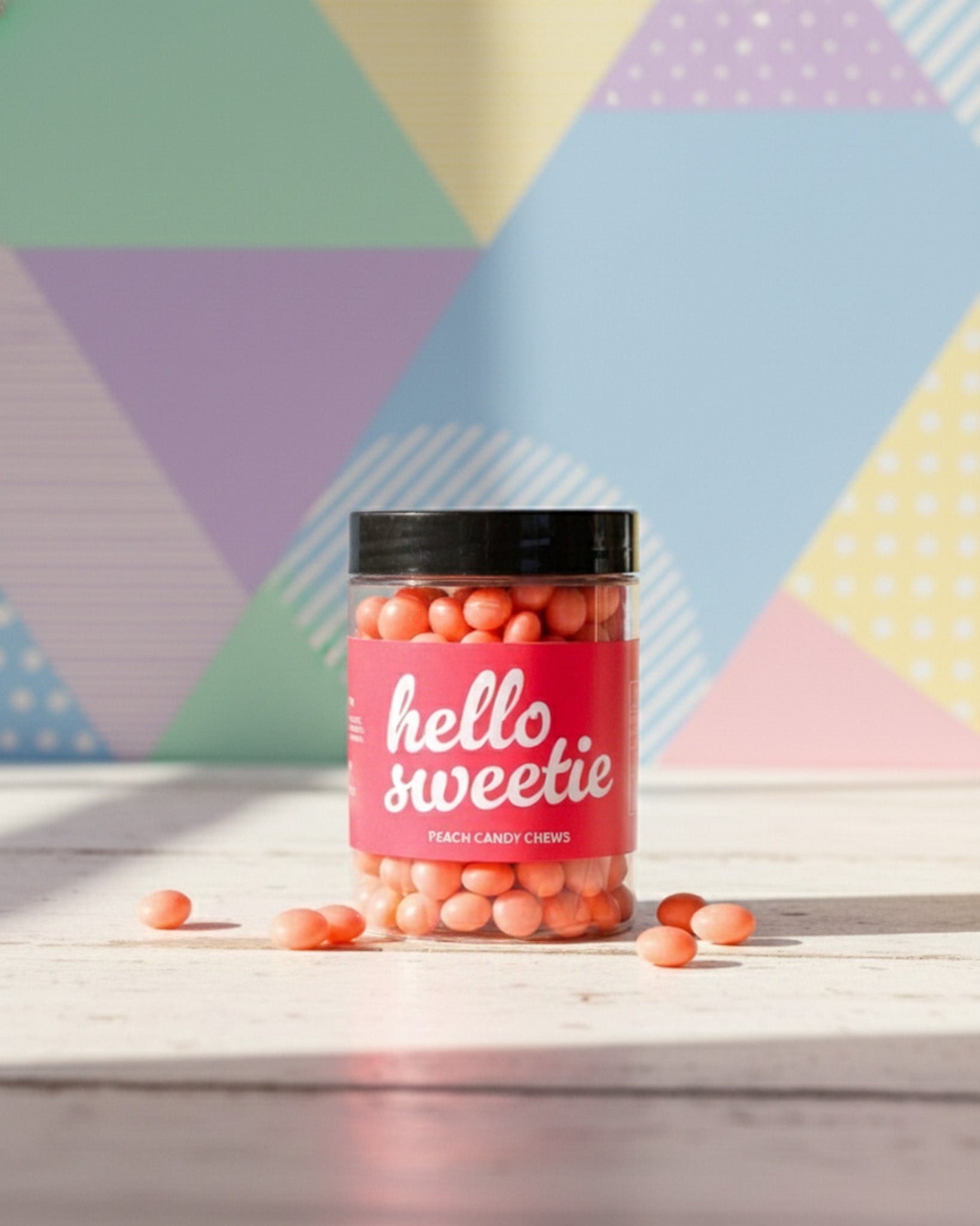 Peach Candy Chews Candy Jar