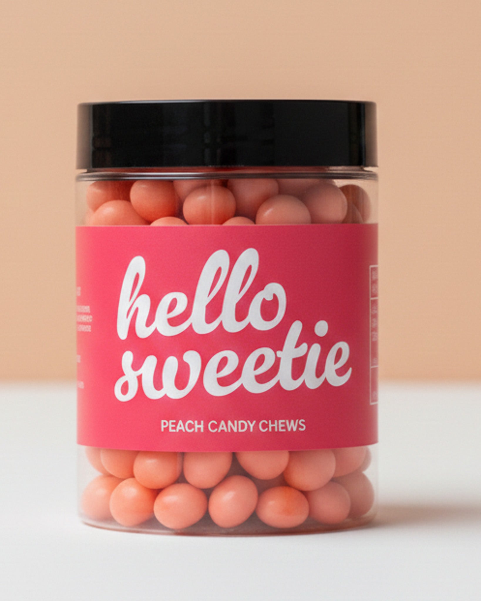 Peach Candy Chews Candy Jar