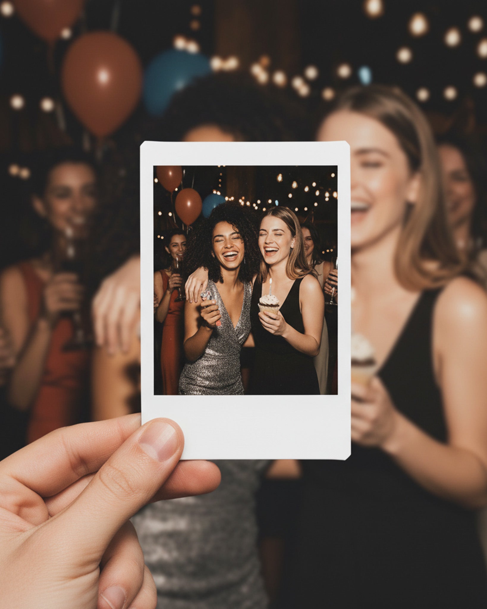 Personalised Polaroid + Flowers