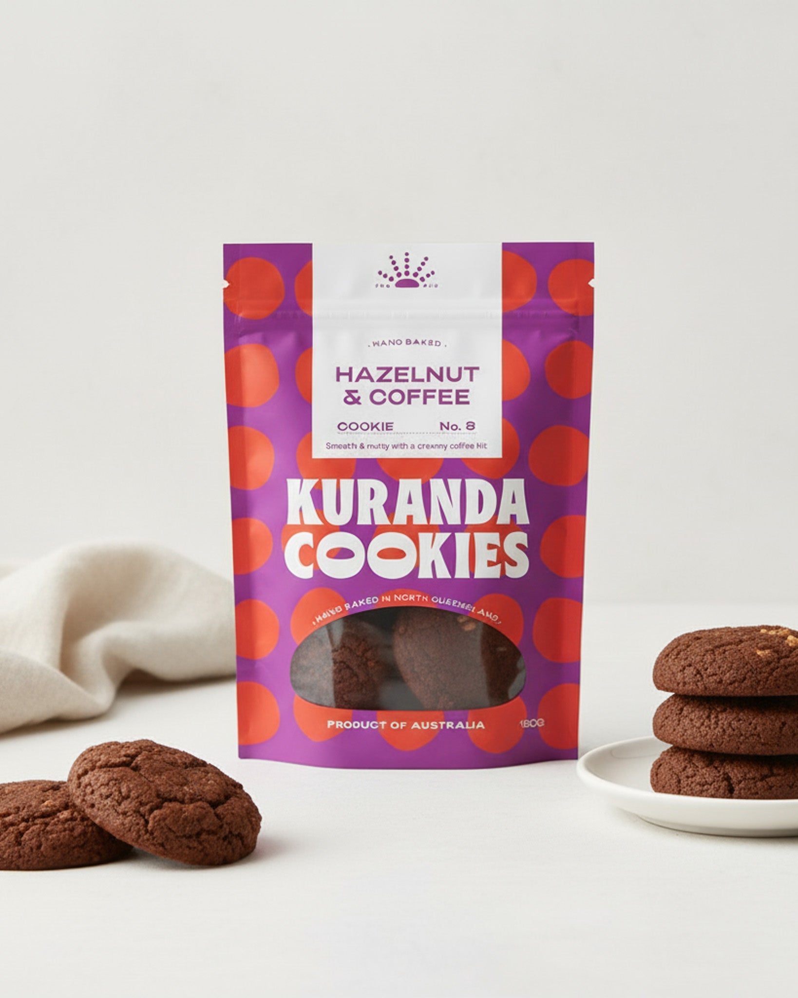 Kuranda Cookies - Hazelnut & Coffee 180g - The Posy Co