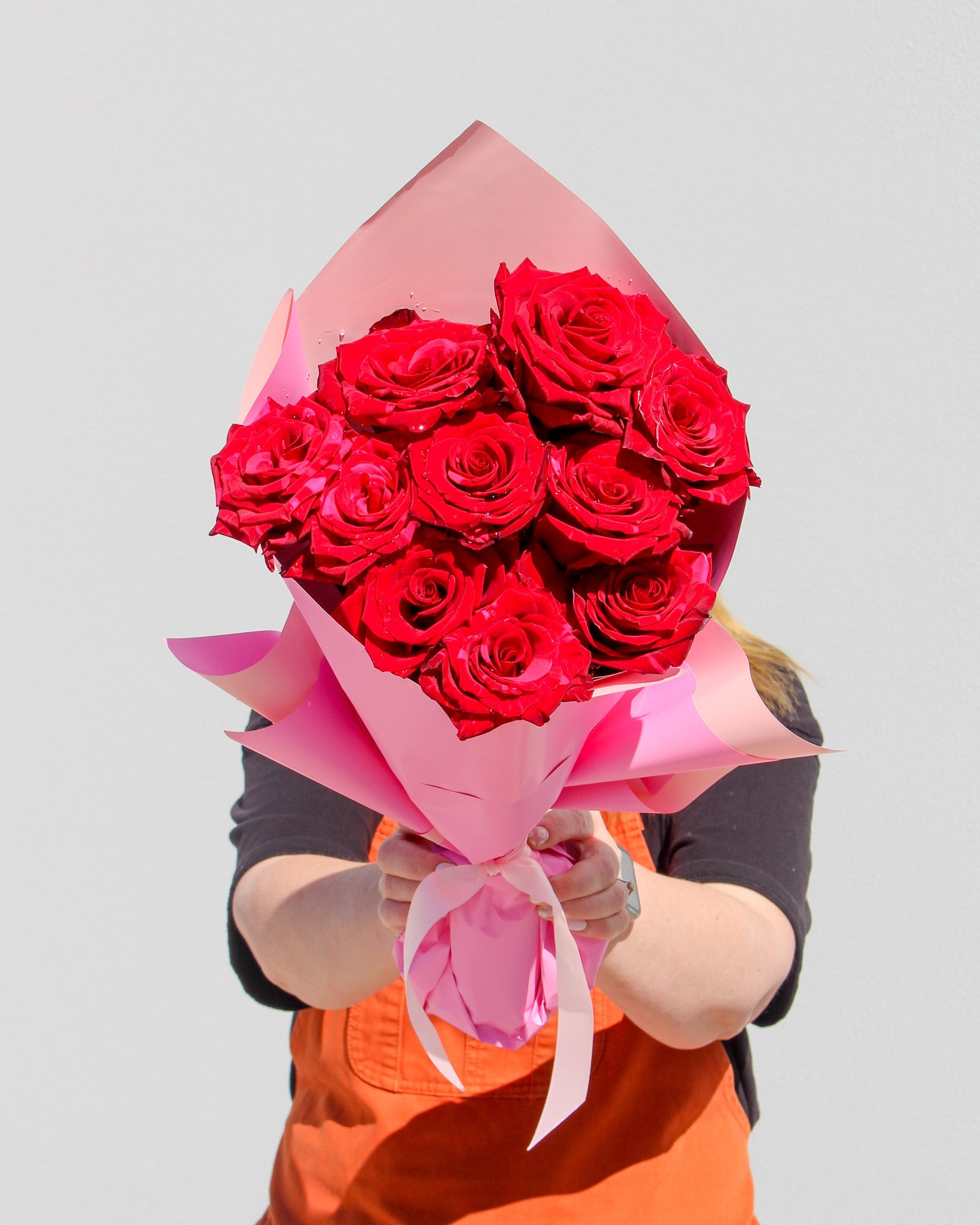 Market Posy - Red Panther Roses - The Posy Co