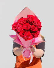 Market Posy - Red Panther Roses - The Posy Co