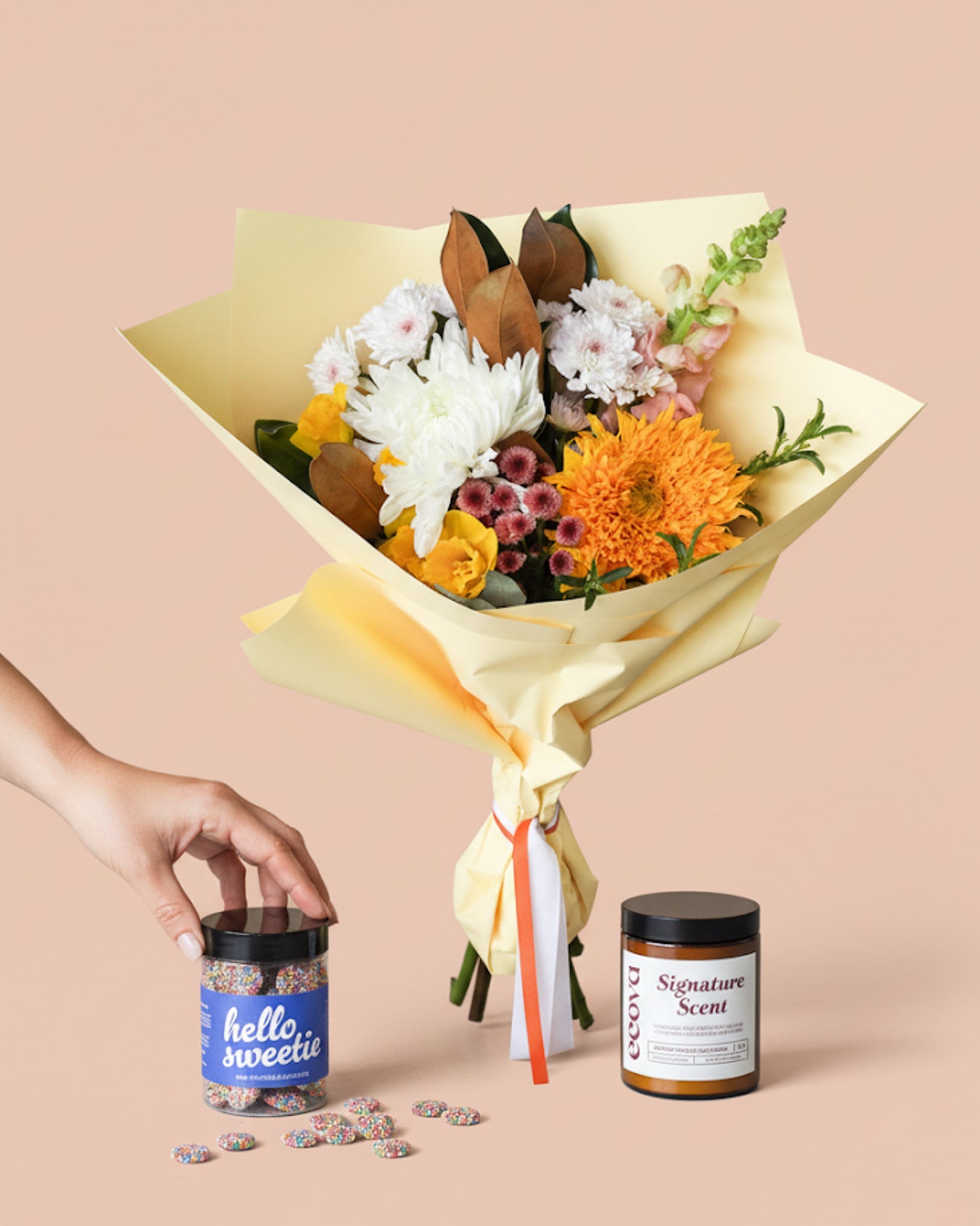 Mini Posy + Choc Speckles + Candle - The Posy Co